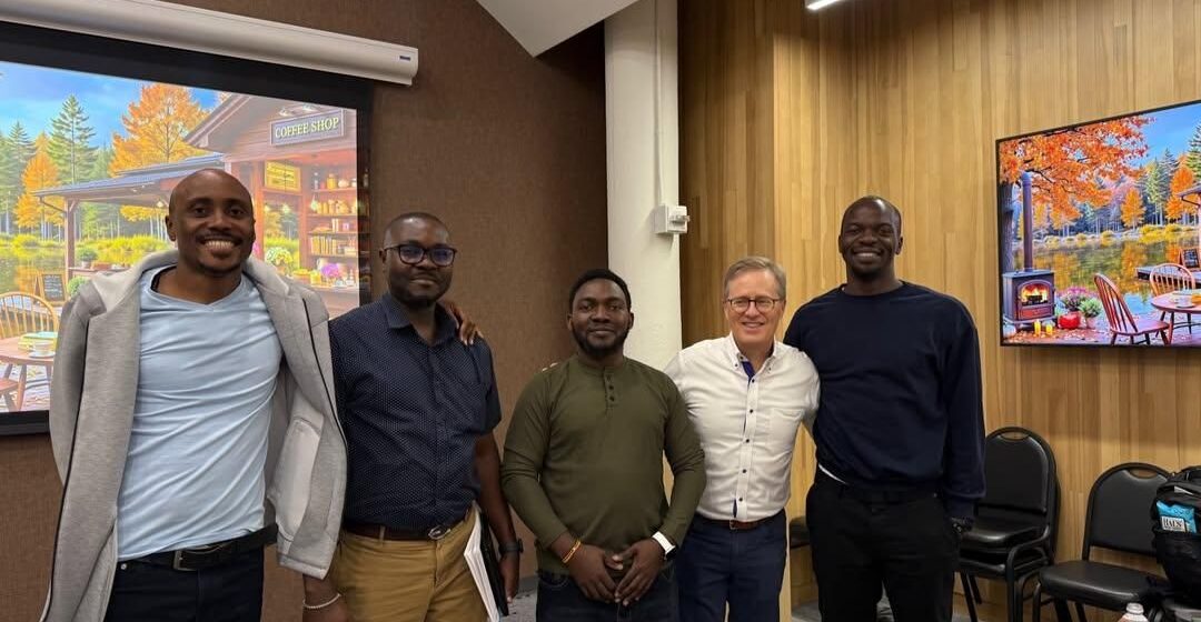 Emmanuel with fellow founders at a National Science Foundation SBIR/STTR workshop